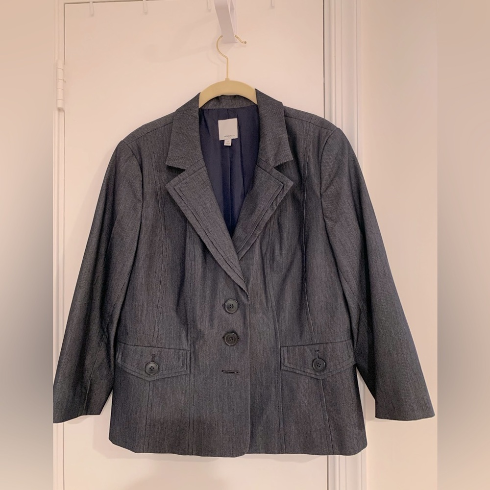 Halogen dark gray/black pinstripe blazer size 14